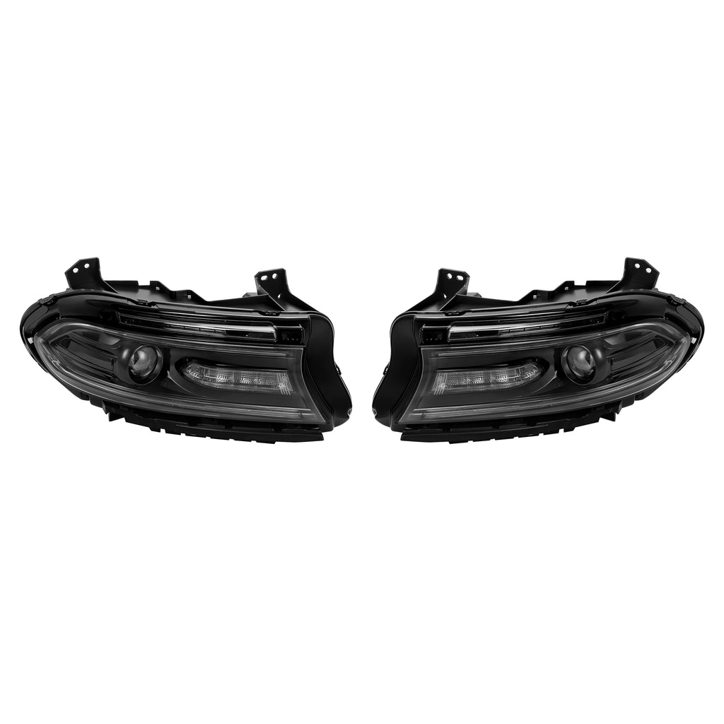 Pair LED DRL Projector Headlights Assemblies for Dodge Charger 2015-2023 LH+RH
