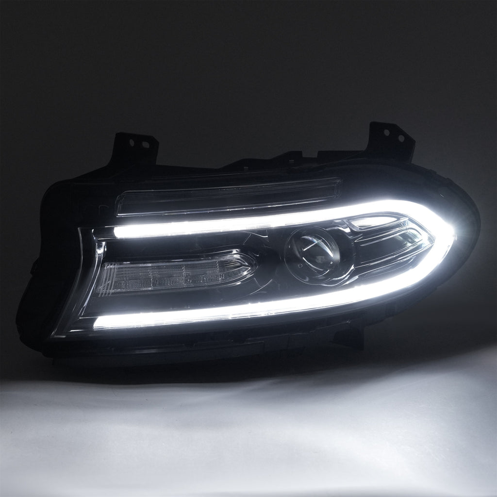 Pair LED DRL Projector Headlights Assemblies for Dodge Charger 2015-2023 LH+RH