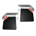 Pair Chrome Angled Spring Loaded Mud Flap Hanger 2.5" & Mud Flap for Semi Truck