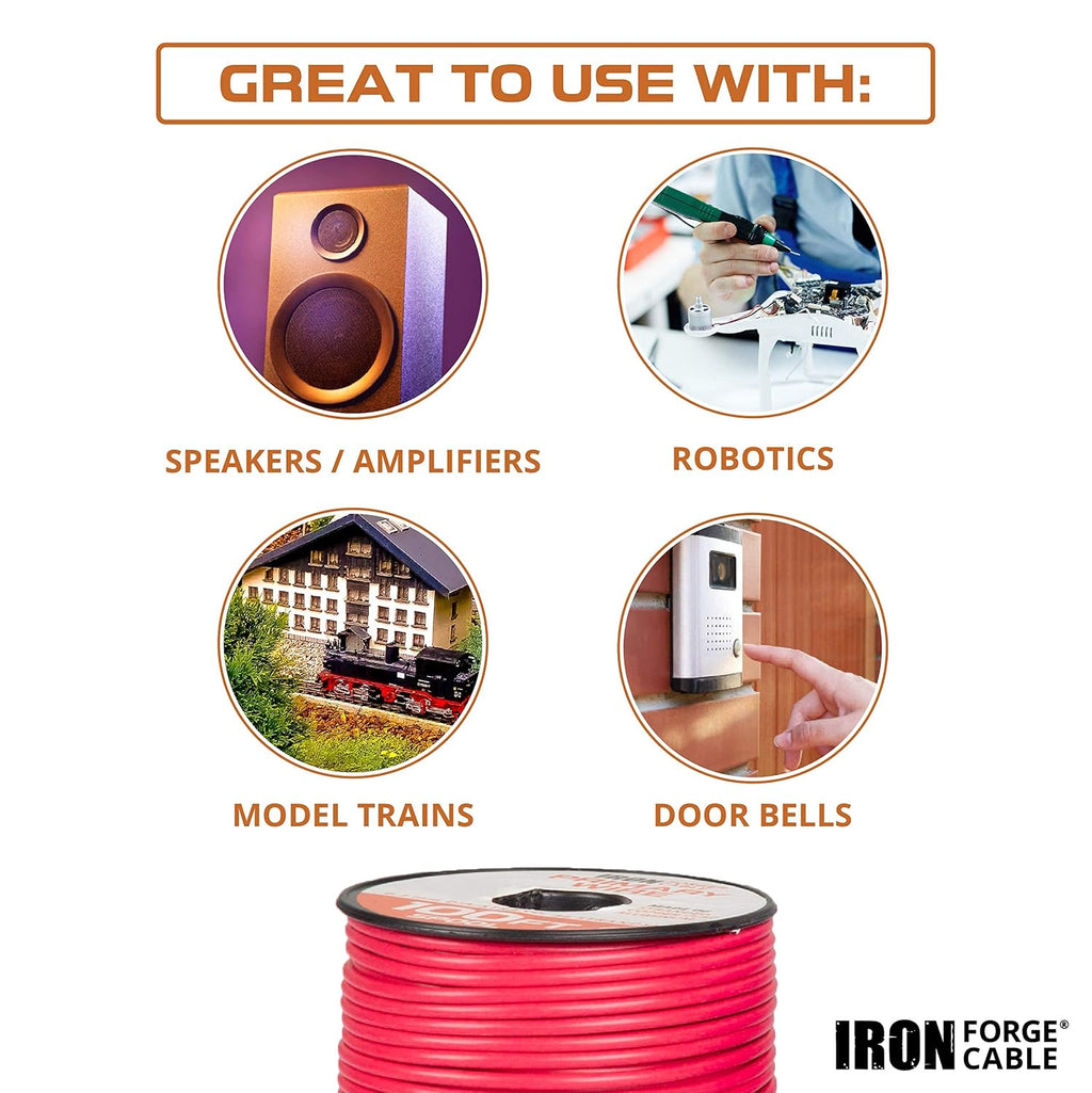 1000 Ft 14 Gauge Primary Automotive Wire - 10 Roll Assortment Pack - 100 Ft of Copper Clad Aluminum Wire per Roll - for Home or Automotive