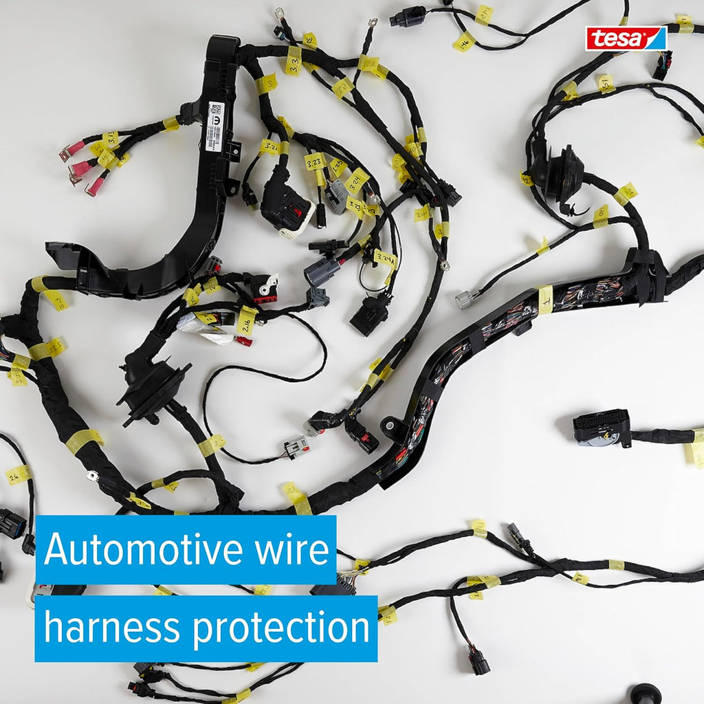 51036 High Abrasion Protection PET Cloth Automotive Wire Harness Tape, Black, 19Mm X 25M, 16 Rolls