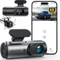Dash Cam Front and Rear 4K Front 1080P Rear, Dual Dash Camera with 3" IPS Screen, 170° Wide Angle, Night Vision, G-Sensor, Loop Recording, Parking Monitor, Supports 128GB