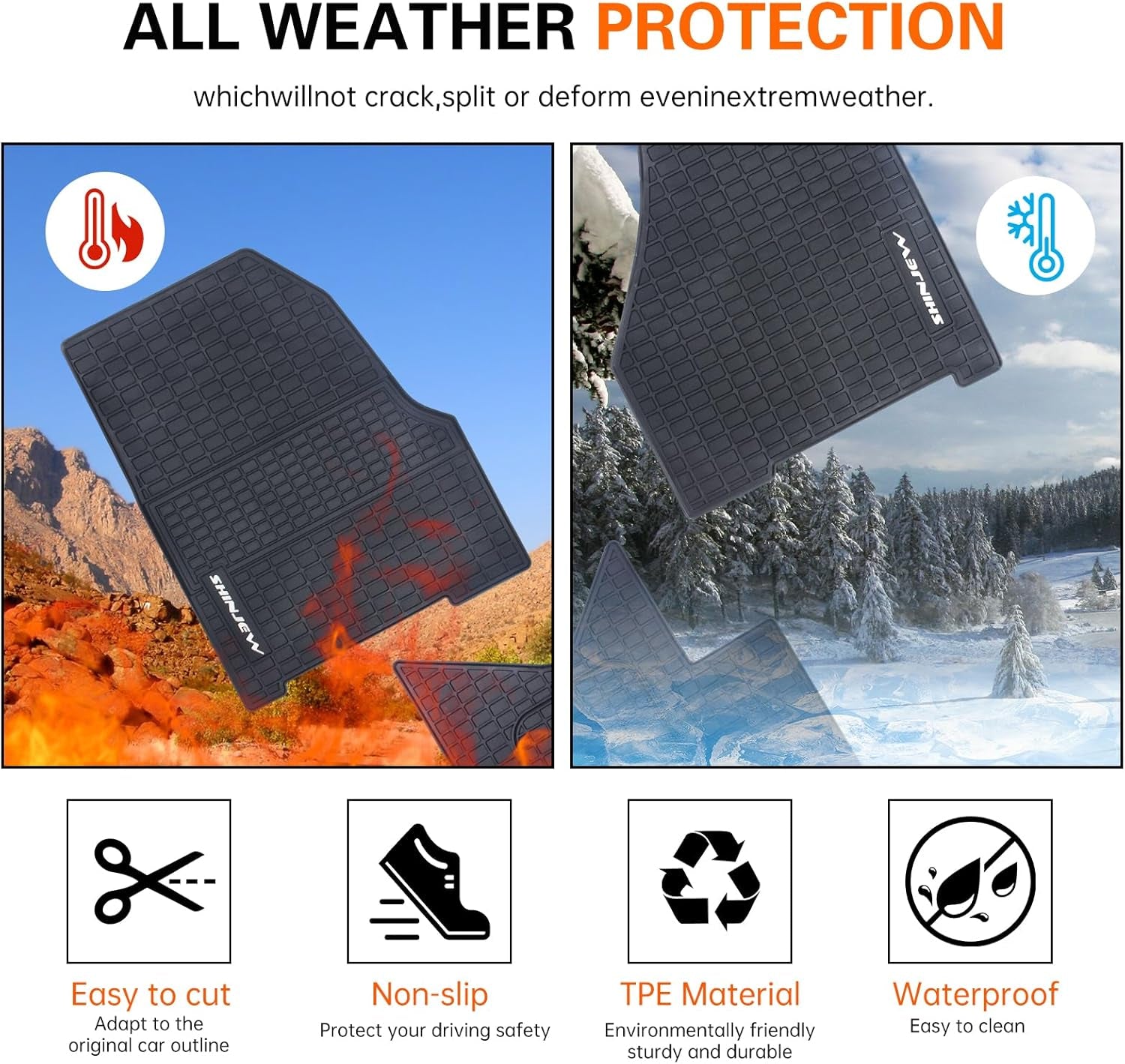 Floor Mats Compatible with 2018-2023 Freightliner Cascadia,Truck Floor Rubber Mats Cargo Liners for Freightliner Cascadia Accessories All-Weather Guard Heavy Duty Includes 3PCS Set